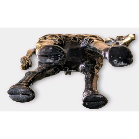 Hinged Enamel Giraffe Trinket Box Magnetic Closure Rhinestone Jeweled Green Eyes - Picture 11 of 11